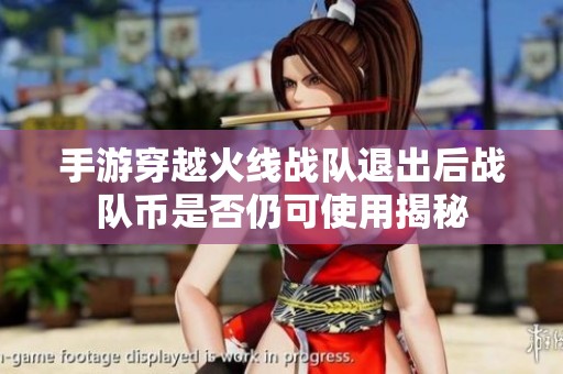 手游穿越火線戰(zhàn)隊(duì)退出后戰(zhàn)隊(duì)幣是否仍可使用揭秘