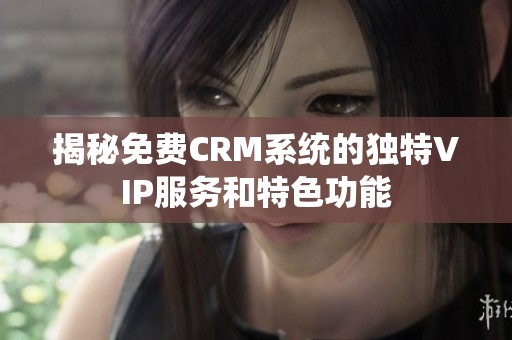揭秘免費(fèi)CRM系統(tǒng)的獨(dú)特VIP服務(wù)和特色功能