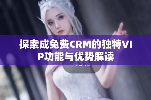 探索成免費(fèi)CRM的獨(dú)特VIP功能與優(yōu)勢(shì)解讀