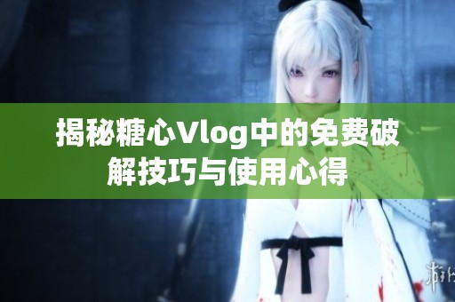 揭秘糖心Vlog中的免費破解技巧與使用心得