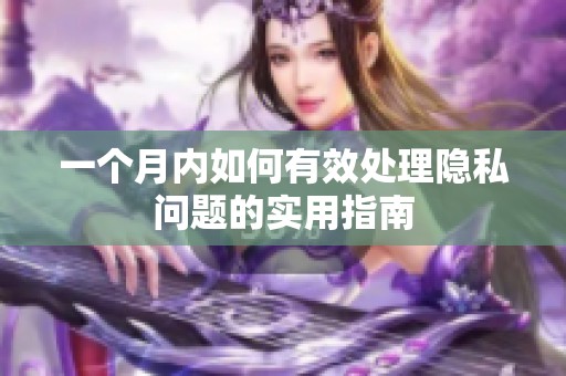 一個月內(nèi)如何有效處理隱私問題的實用指南