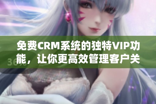 免費CRM系統(tǒng)的獨特VIP功能，讓你更高效管理客戶關系