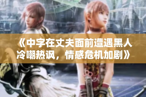 《中字在丈夫面前遭遇黑人冷嘲熱諷，情感危機(jī)加劇》