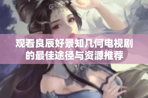 觀看良辰好景知幾何電視劇的最佳途徑與資源推薦