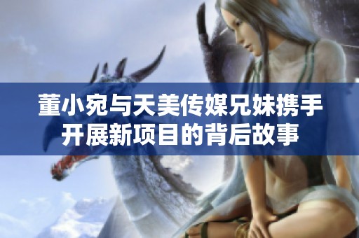 董小宛與天美傳媒兄妹攜手開展新項目的背后故事