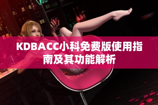 KDBACC小科免費(fèi)版使用指南及其功能解析